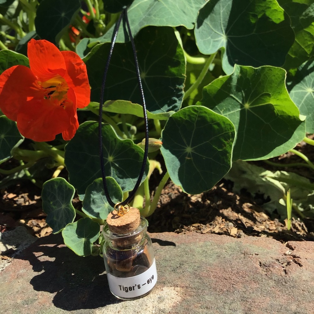 Crystals (Tiger's Eye) In A Bottle Mini
